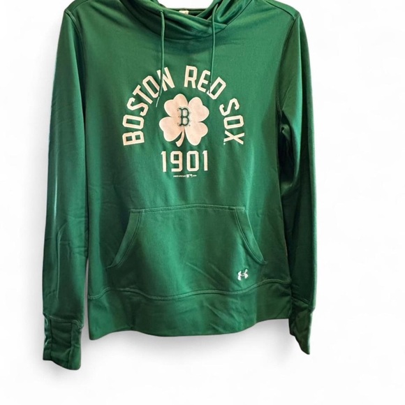 Under Armour Green Boston Red Sox Women's Sweater medium Semi Fitted Cold Gear - Picture 5 of 7